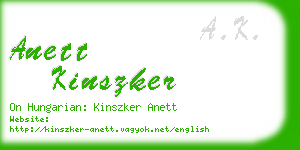 anett kinszker business card
